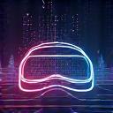 Icon representing AR/VR experiences with a VR headset and augmented reality elements.