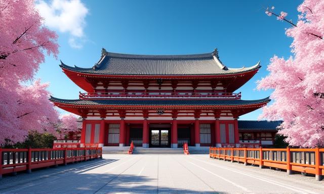 Screenshot of the Imperial Palace exterior in VR Discovery: Heiankyo.